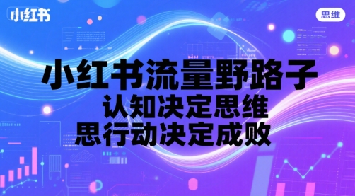 小红书流量野路子，认知决定思维，思维决定行动，行动决定成败-U9联盟