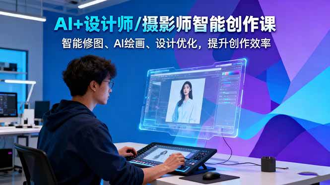 AI+设计师/摄影师智能创作课:智能修图、AI绘画、设计优化,提升创作效率-U9联盟