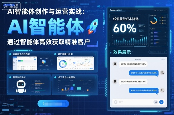 AI智能体创作与运营实战，实体门店通过智能体高效获取精准客户-U9联盟