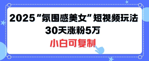 不露脸也能火！2025“氛围感美女”短视频玩法，30天涨粉5W小白可复制-U9联盟