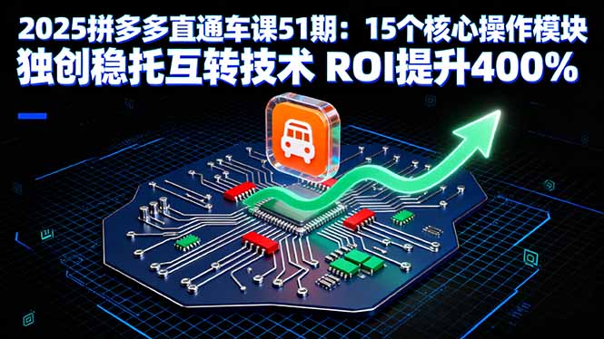 2025拼多多直通车课51期：15个核心操作模块 独创稳托互转技术 ROI提升400%-U9联盟