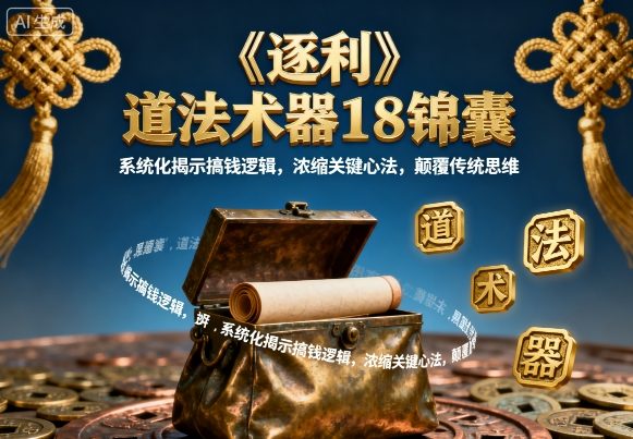 《逐利》道法术器18锦囊，系统化揭示搞钱逻辑，浓缩关键心法，颠覆传统思维-U9联盟