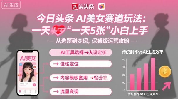 今日头条AI美女赛道玩法，一天轻松5张，小白轻松上手-U9联盟