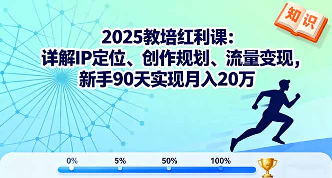 2025教培红利课：详解IP定位、创作规划、流量变现，新手90天实现月入20万-U9联盟