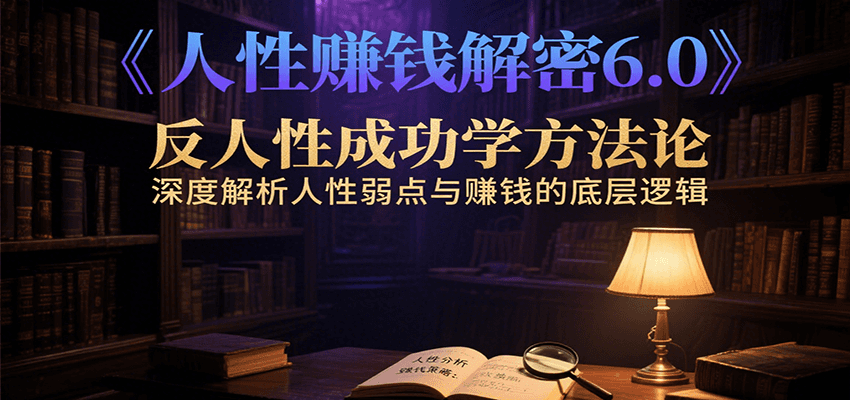 人性赚钱解密6.0，反人性成功学方法论，深度解析人性弱点与赚钱的底层逻辑-U9联盟