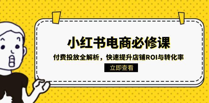 小红书电商必修课：付费投放全解析，快速提升店铺ROI与转化率-U9联盟