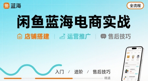 闲鱼蓝海电商实战，店铺搭建运营售后全流程-U9联盟