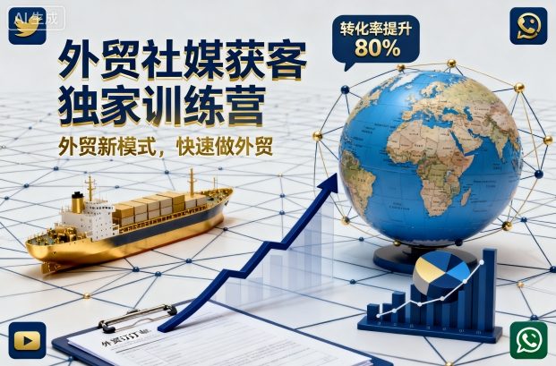 外贸社媒获客独家训练营,外贸新模式,快速做外贸(更新)-U9联盟
