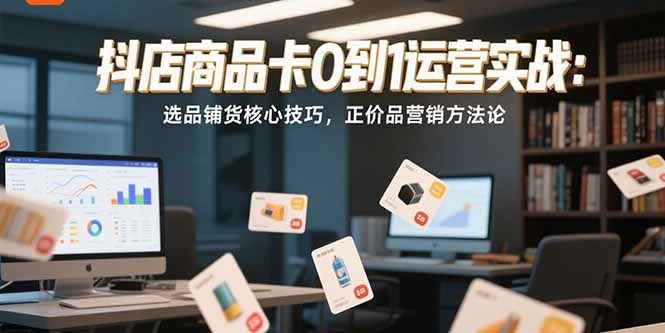 抖店商品卡0到1运营实战：选品铺货核心技巧，正价品营销方法论-U9联盟
