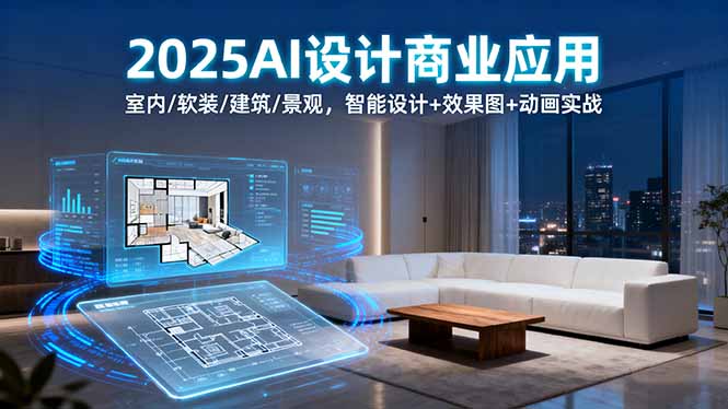 2025AI设计商业应用：室内/软装/建筑/景观，智能设计+效果图+动画实战-U9联盟