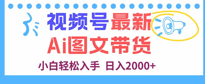 视频号最新AI图文带货，每天几分钟，小白轻松入手，日入2000+-U9联盟