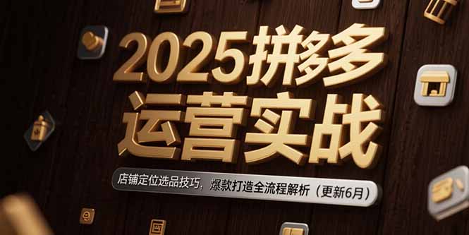 2025拼多多运营实战：店铺定位选品技巧，爆款打造全流程解析(更新6月-U9联盟