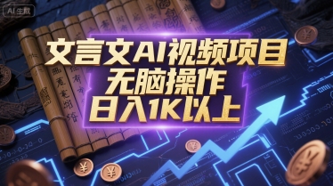 文言文AI视频项目，无脑操作，日入1K以上-U9联盟