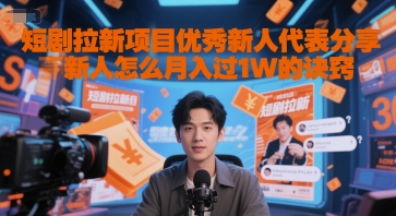 短剧拉新项目优秀新人代表分享新人怎么月入过1W的诀窍-U9联盟