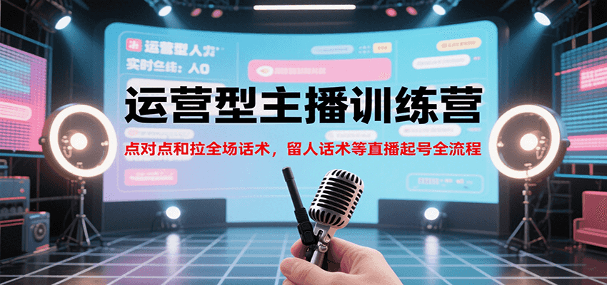 运营型主播训练营，点对点和拉全场话术，留人话术等直播起号全流程(更新8月)-U9联盟