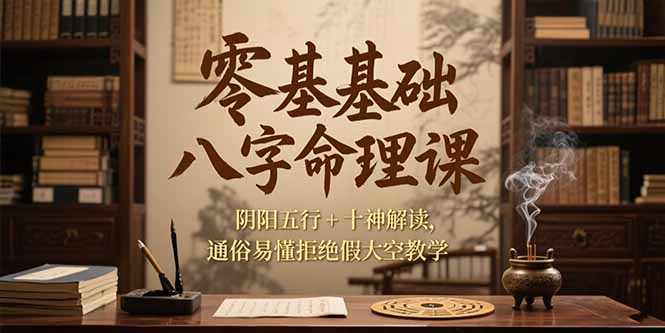 零基础八字命理课，阴阳五行+十神解读，通俗易懂拒绝假大空教学-U9联盟