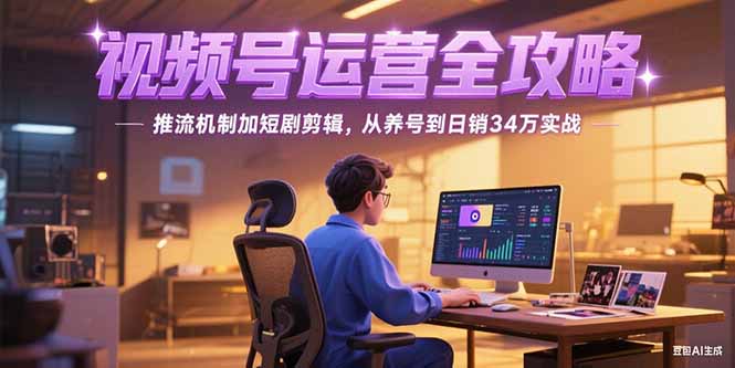 2025视频号运营全攻略，推流机制加短剧剪辑，从养号到日销34万实战-U9联盟