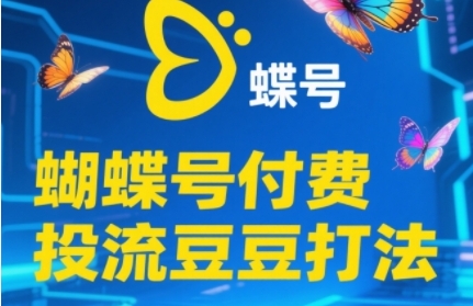 2025蝴蝶号付费投流豆豆打法，助新手快速掌握付费流量撬动自然流的核心玩法-U9联盟