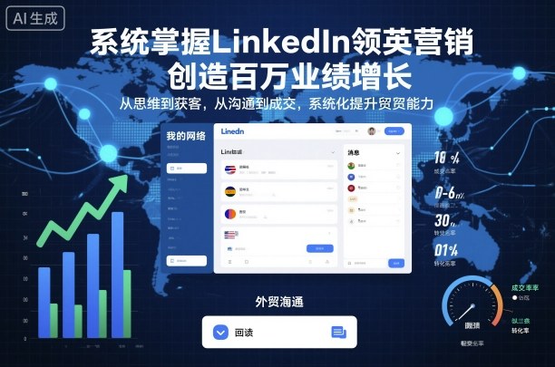 系统掌握LinkedIn领英营销，创造百万业绩增长，从思维到获客，从沟通到成交，系统化提升外贸能力-U9联盟