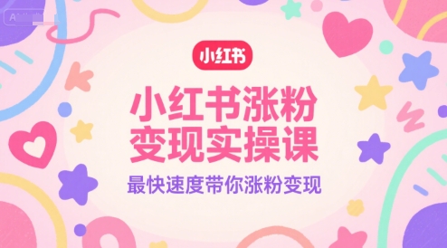 小红书涨粉变现实操课，最快速度带你涨粉变现-U9联盟