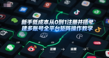 新手低成本从0到1注册并搭建多账号全平台矩阵操作教学，手机号-邮箱-IP-工具-U9联盟