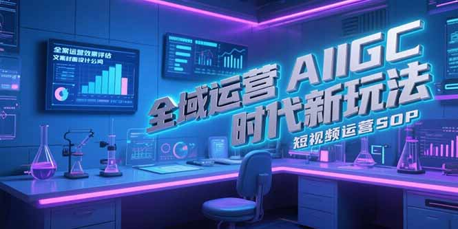 全域运营AIGC时代新玩法，文案封面设计公式，短视频运营SOP-U9联盟