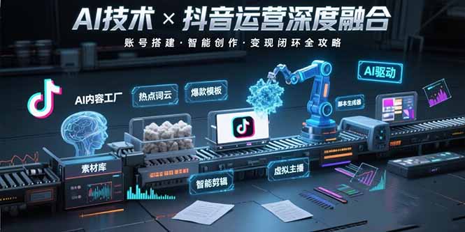 AI技术与抖音运营的深度融合应用：涵盖账号搭建、内容创作、收益变现等-U9联盟