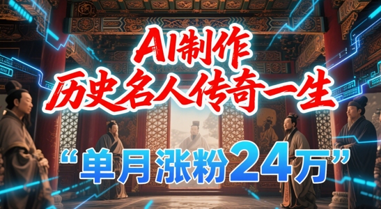 暴力起号！用AI制作历史名人传奇一生，单月涨粉24W，涨粉+变现赛道黑马来了-U9联盟