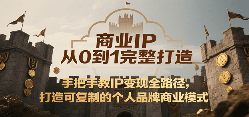 商业IP从0到1完整打造，手把手教IP变现全路径，打造可复制的个人品牌商业模式-U9联盟