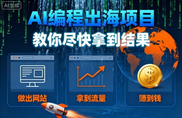 AI编程出海项目，教你尽快拿到结果-做出网站、拿到流量、賺到钱-U9联盟