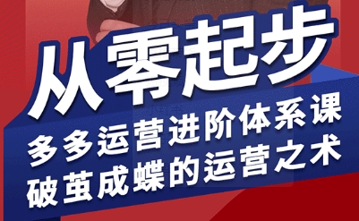 拼多多运营进阶系统课，从零起步，多多运营进阶体系课，破茧成蝶的运营之术-U9联盟