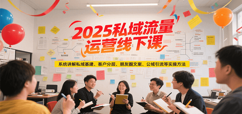 2025私域流量运营线下课，系统讲解私域基建/客户分层/朋友圈文案/公域引流等实操方法-U9联盟