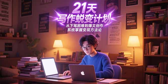 21天写作蜕变计划，从下笔困难到爆文创作，系统掌握变现方法论-U9联盟