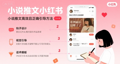 小说推文小红书高转化引导方法实操课，小说推文高效且正确引导方法-U9联盟