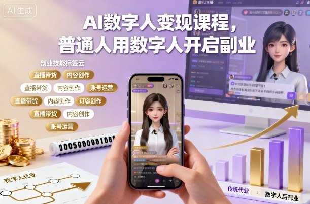 AI数字人变现课程,普通人用数字人开启副业-U9联盟