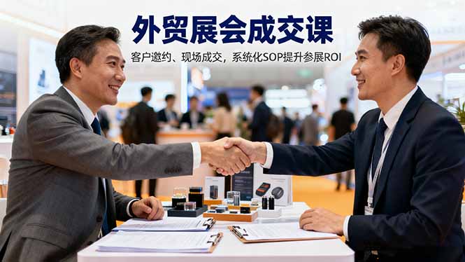 外贸展会成交课，含目标制定、客户邀约、现场成交，系统化SOP提升参展ROI-U9联盟