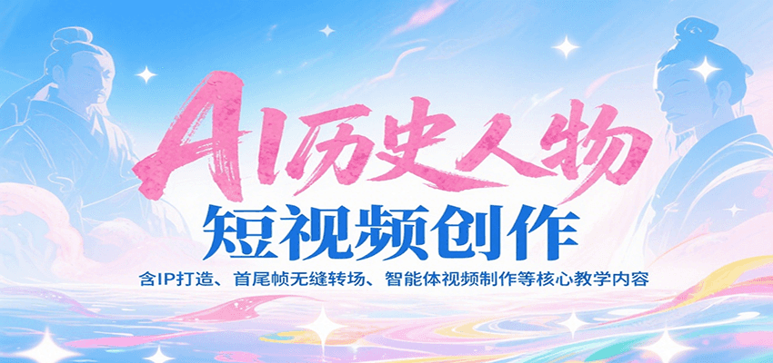 AI历史人物短视频创作，含IP打造、首尾帧无缝转场、智能体视频制作等核心教学内容-U9联盟