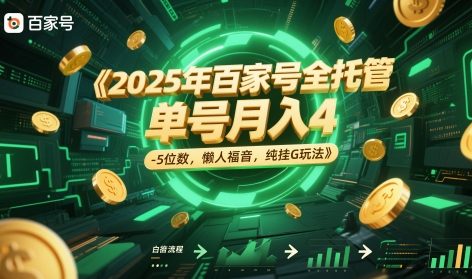 2025年百家号全托管，单号月入4-5位数，懒人福音，纯挂G玩法【揭秘】-U9联盟