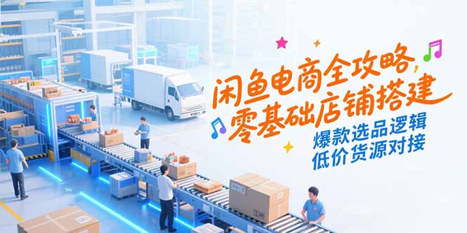 闲鱼电商全攻略，零基础店铺搭建，爆款选品逻辑，低价货源对接-U9联盟