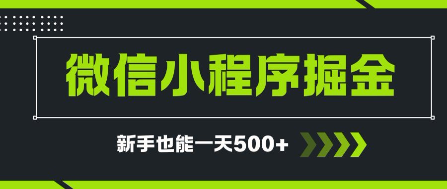 微信小程序自撸广告项目，0投资暴力玩法，新手小白一天轻松500+-U9联盟
