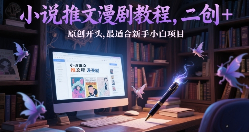 小说推文漫剧教程，二创+原创开头，最适合新手小白项目-U9联盟
