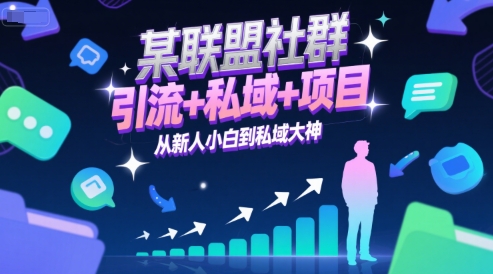 某联盟社群，引流+私域+项目，从新人小白到私域大神-U9联盟