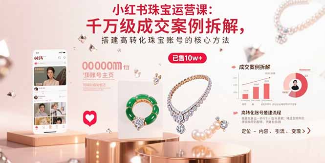 小红书珠宝运营课：千万级成交案例拆解，搭建高转化珠宝账号的核心方法-U9联盟