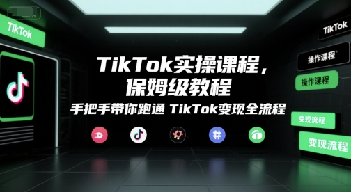 TikTok实操课程，保姆级教程，手把手带你跑通TikTok变现全流程-U9联盟