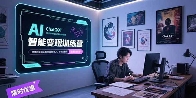 AI智能变现训练营，ChatGPT写作变现，电影解说制作，图文带货方法论-U9联盟