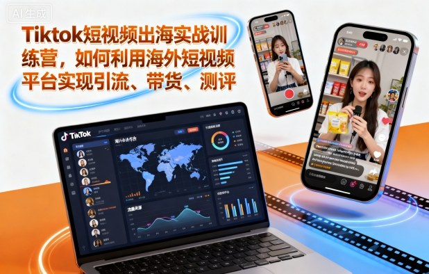 Tiktok短视频出海实战训练营,如何利用海外短视频平台实现引流、带货、测评-U9联盟