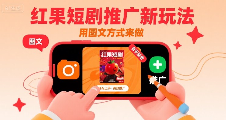 红果短剧推广新玩法，用图文方式来做，有手就会-U9联盟