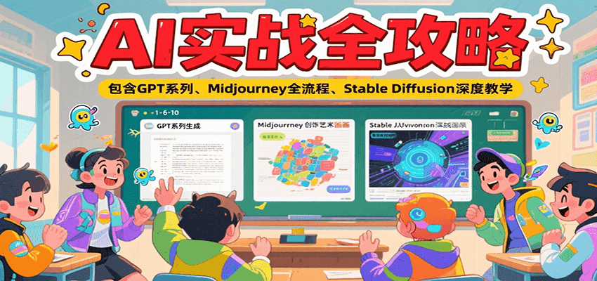 AI实战全攻略，包含GPT系列、Midjourney全流程、Stable Diffusion深度教学-U9联盟