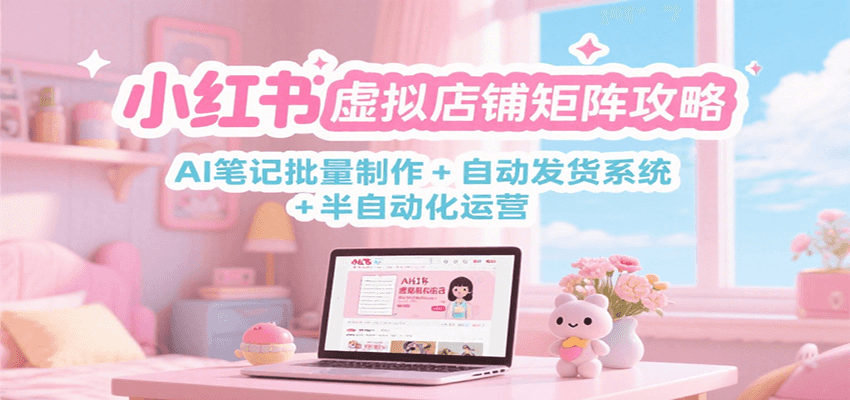 小红书虚拟店铺矩阵攻略：AI笔记批量制作 + 自动发货系统 + 半自动化运营-U9联盟