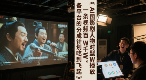 AI三国影视剧人物对口型唱歌玩法，一条视频百W千W播放，各平台的分成计划吃到飞起-U9联盟
